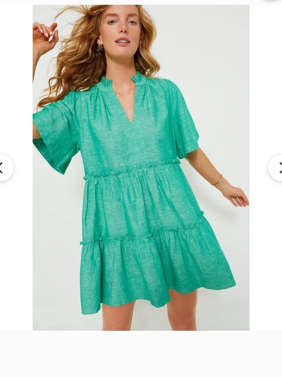 Tuckernuck Dresses & Skirts - Tuckernuck Tiered V-Neck Mini Dress in Teal Green